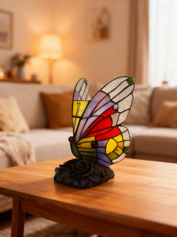 COLORFLY | Bunte Schreibtischlampe mit Schmetterlingsmotiv